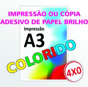 Impressão laser a-3 couche frente adesivo  297x420mm 4x0   