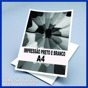 Impressão ou cópia laser a-4 frente PB  210x297 mm 4x0   